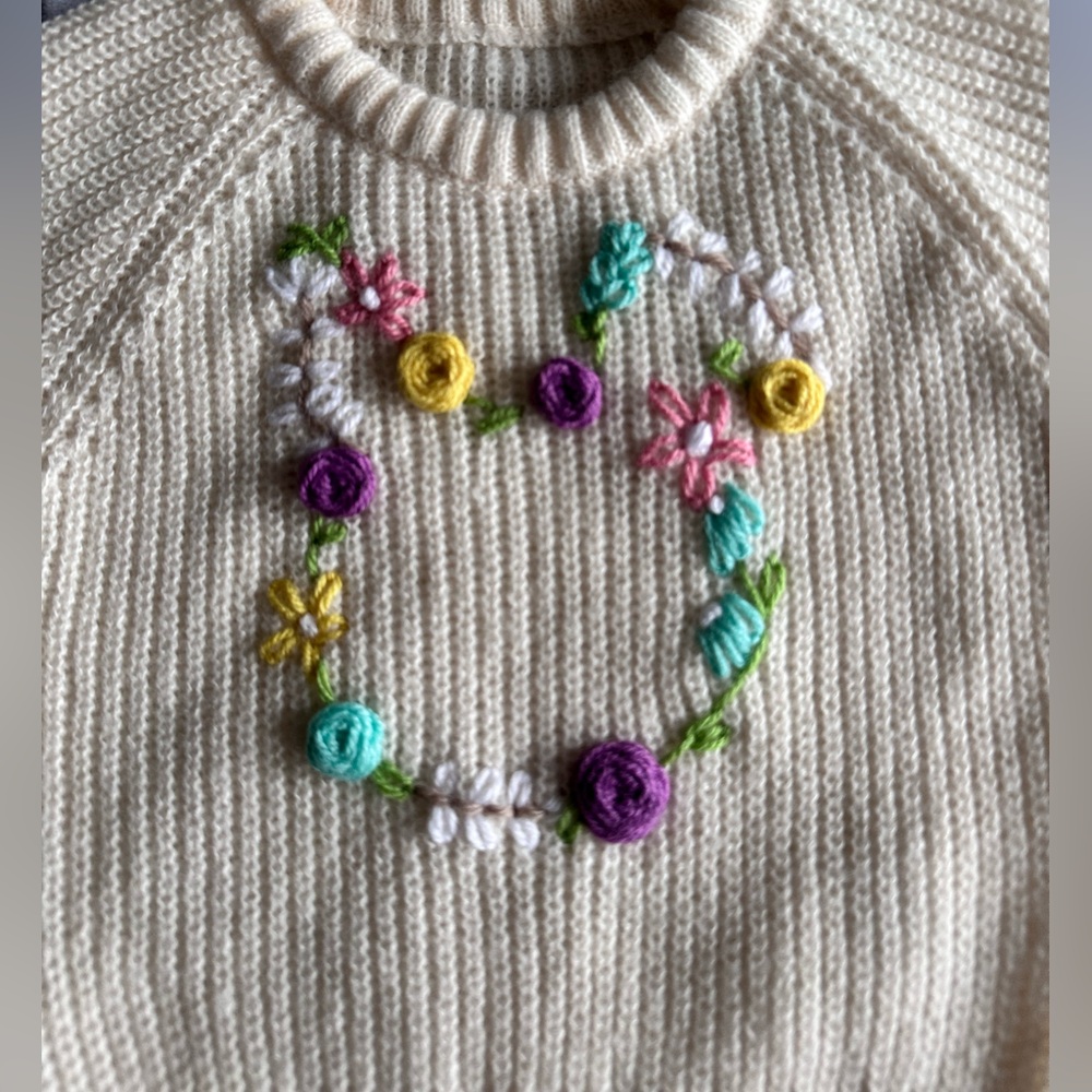 Easter Bunny embroidered sweater 6-9 m